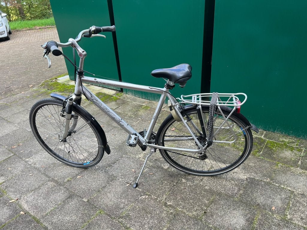 Target herenfiets 28 inch – zilvergrijs – versnellingen, Gebruikt, Versnellingen, 61 tot 65 cm, Schijfrem