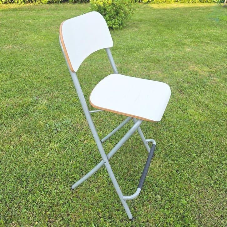 Barkruk Ikea Franklin inklapbaar voetensteun rugleuning, Huis en Inrichting, Barkrukken, Ophalen, Gebruikt, Met voetsteun, 60 tot 90 cm