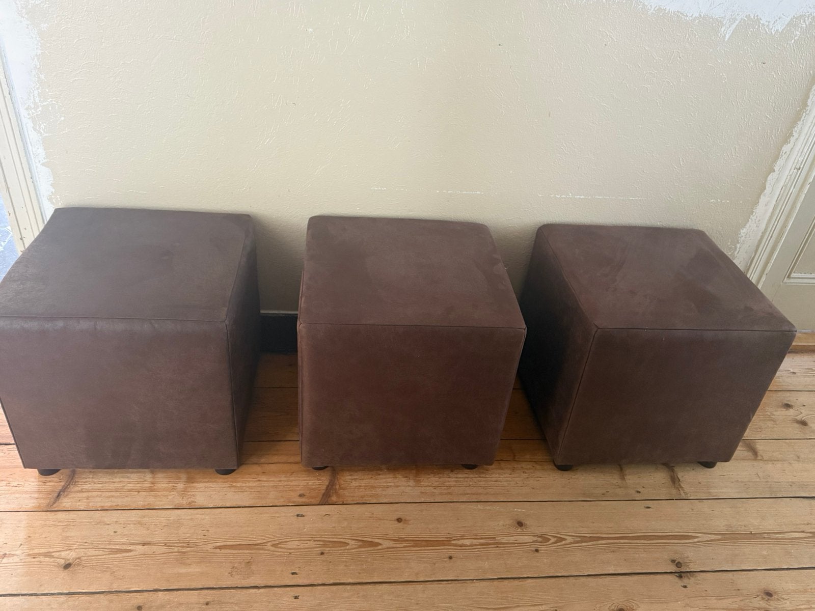 Donker bruine hockers, Ophalen, Overige materialen, Minder dan 50 cm, Minder dan 50 cm
