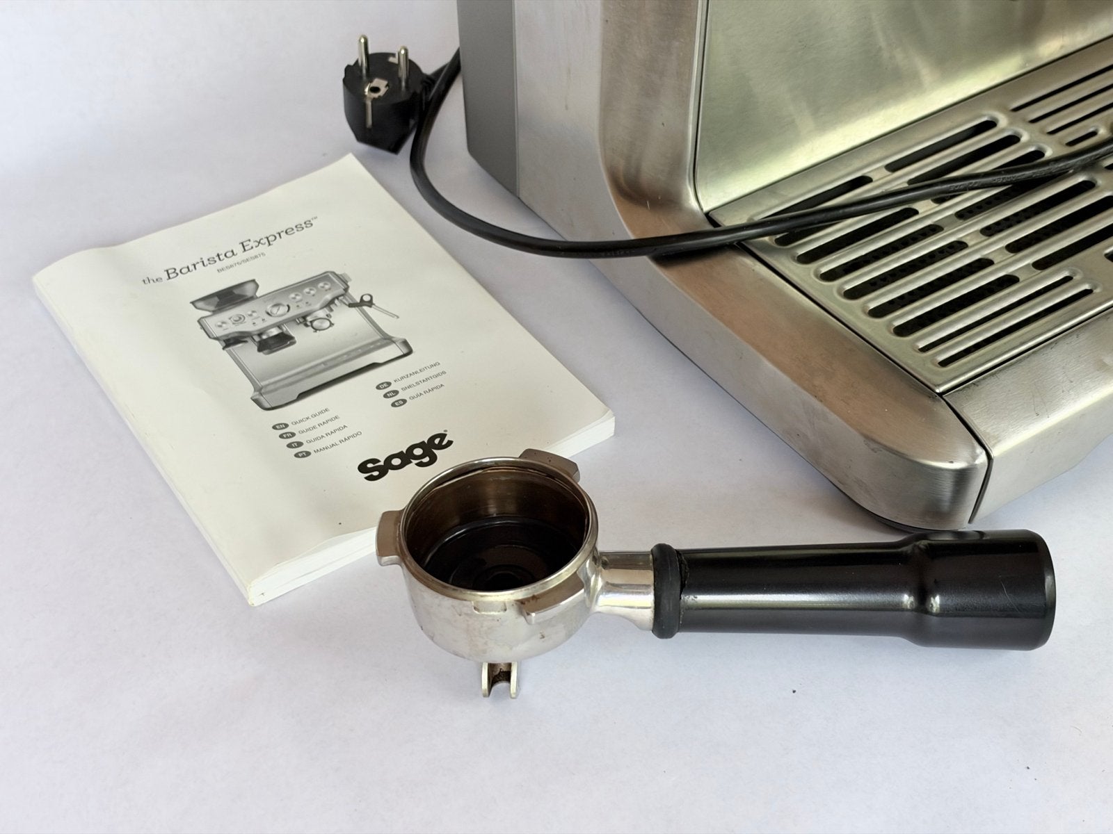 Sage Barista Express Espressomachine & ingebouwde bonenmaler, Afneembaar waterreservoir, Espresso apparaat, Zo goed als nieuw