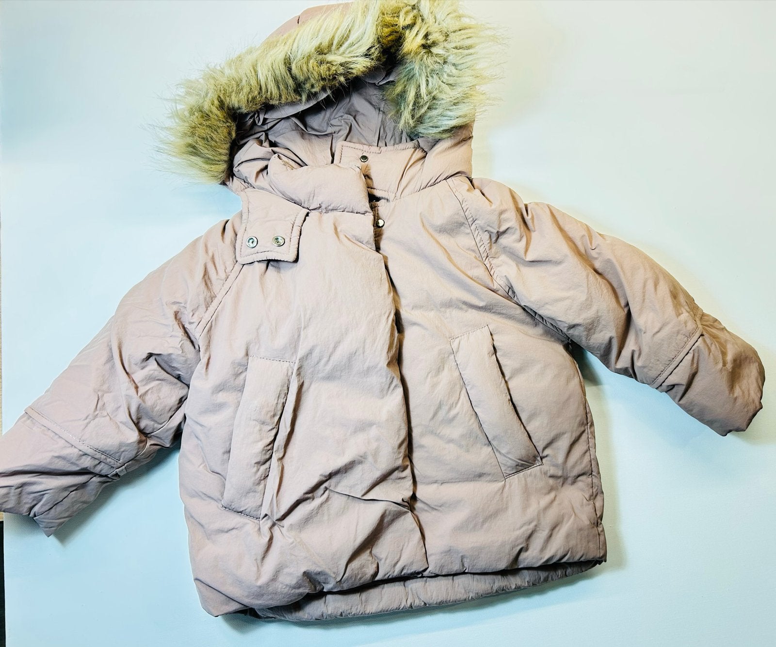 Zara baby winterjas met bontkraag - maat 18-24 maanden, Ophalen of Verzenden, Zo goed als nieuw, Meisje