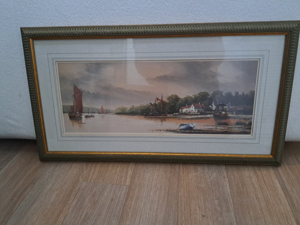 Afbeelding van rivier  oever, Ophalen, Achter glas, Maritiem / water