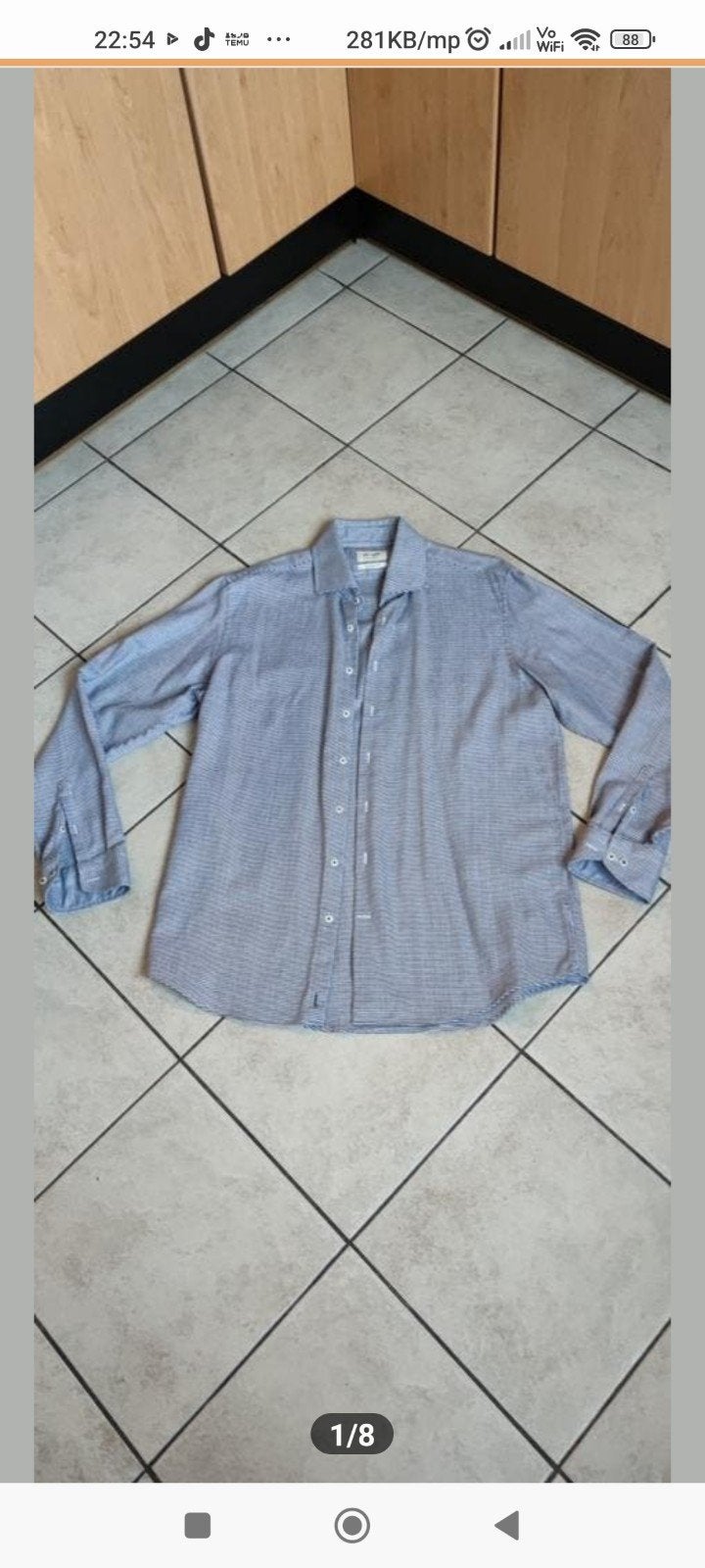 VAN GILS nette staat overhemd maat 44, Kleding | Heren, Overhemden, Ophalen of Verzenden, Zo goed als nieuw, Blauw, Overige halswijdtes