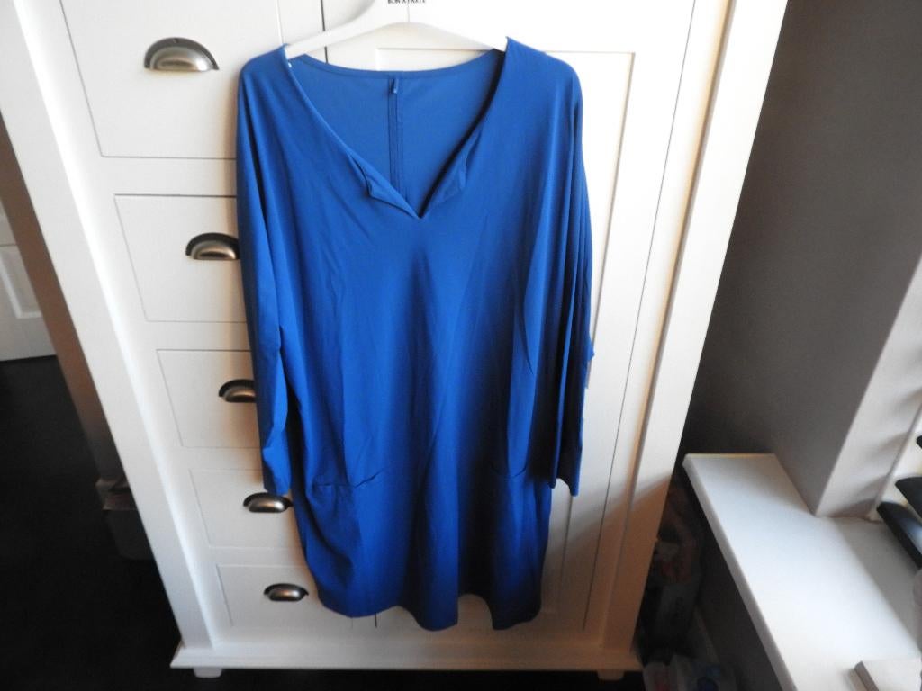 Dames jurk. Maat 50, Kleding | Dames, Grote Maten, Plus Basics, Blauw, Jurk, Ophalen of Verzenden