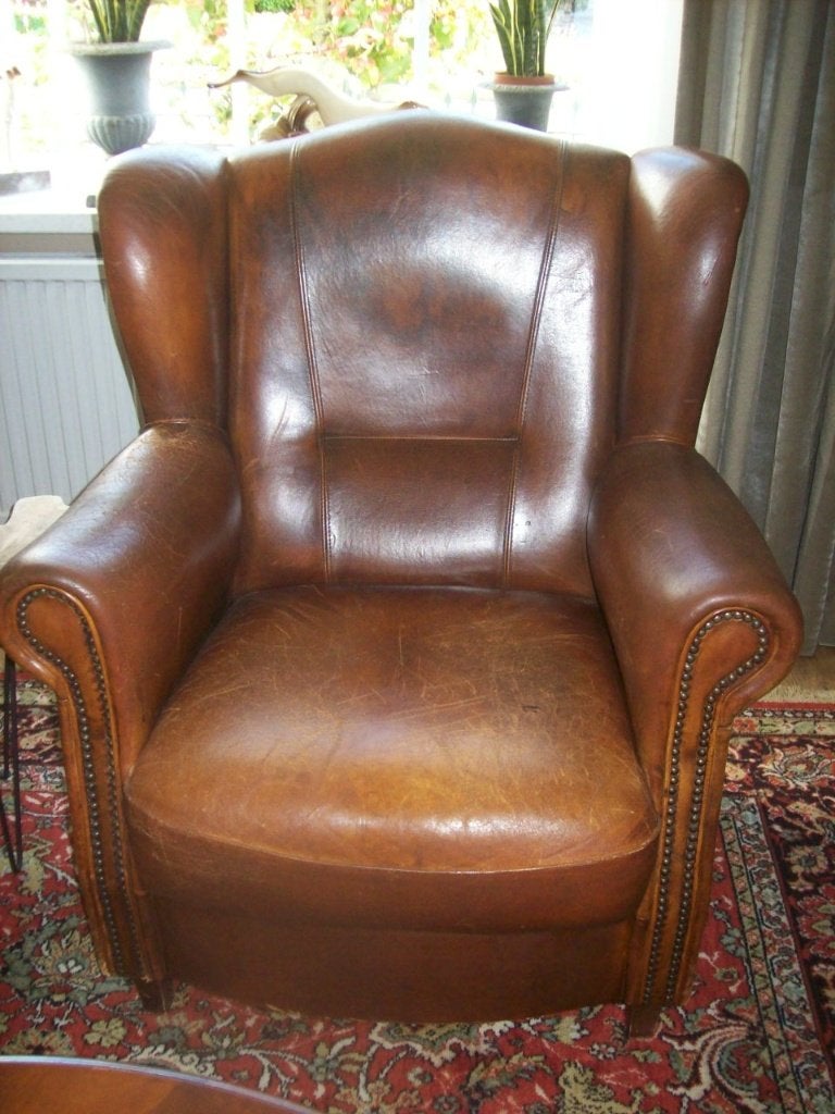 Joris leren Fauteuil, Ophalen, Gebruikt, 50 tot 75 cm, Leer