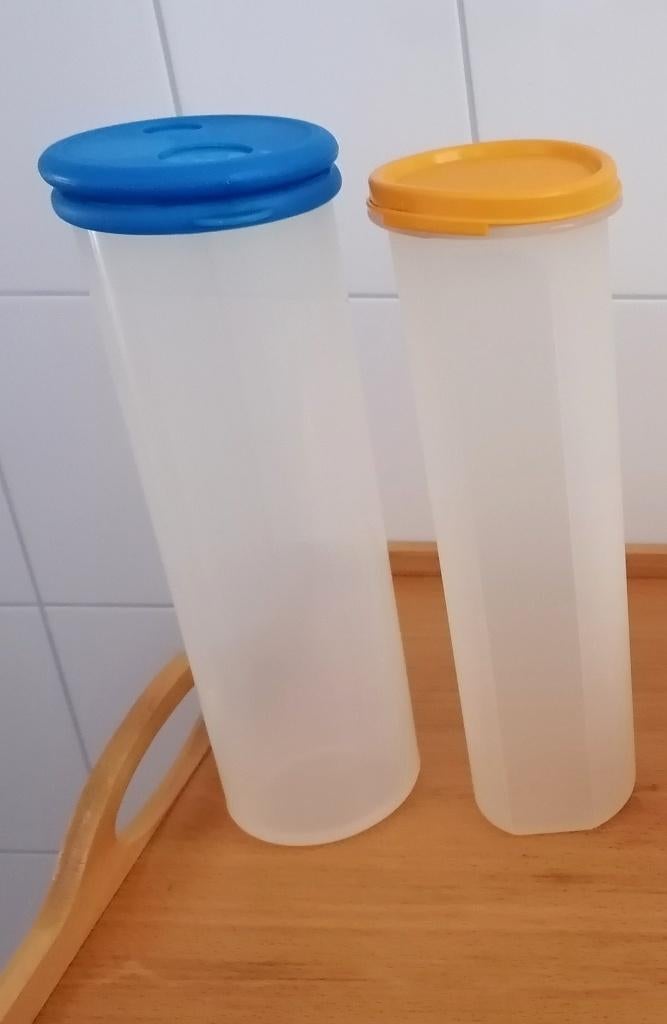 Spaghetti dispenser flacons Tuperware en W per stuk € 9,00, Ophalen of Verzenden, Zo goed als nieuw, Geel, Overige typen