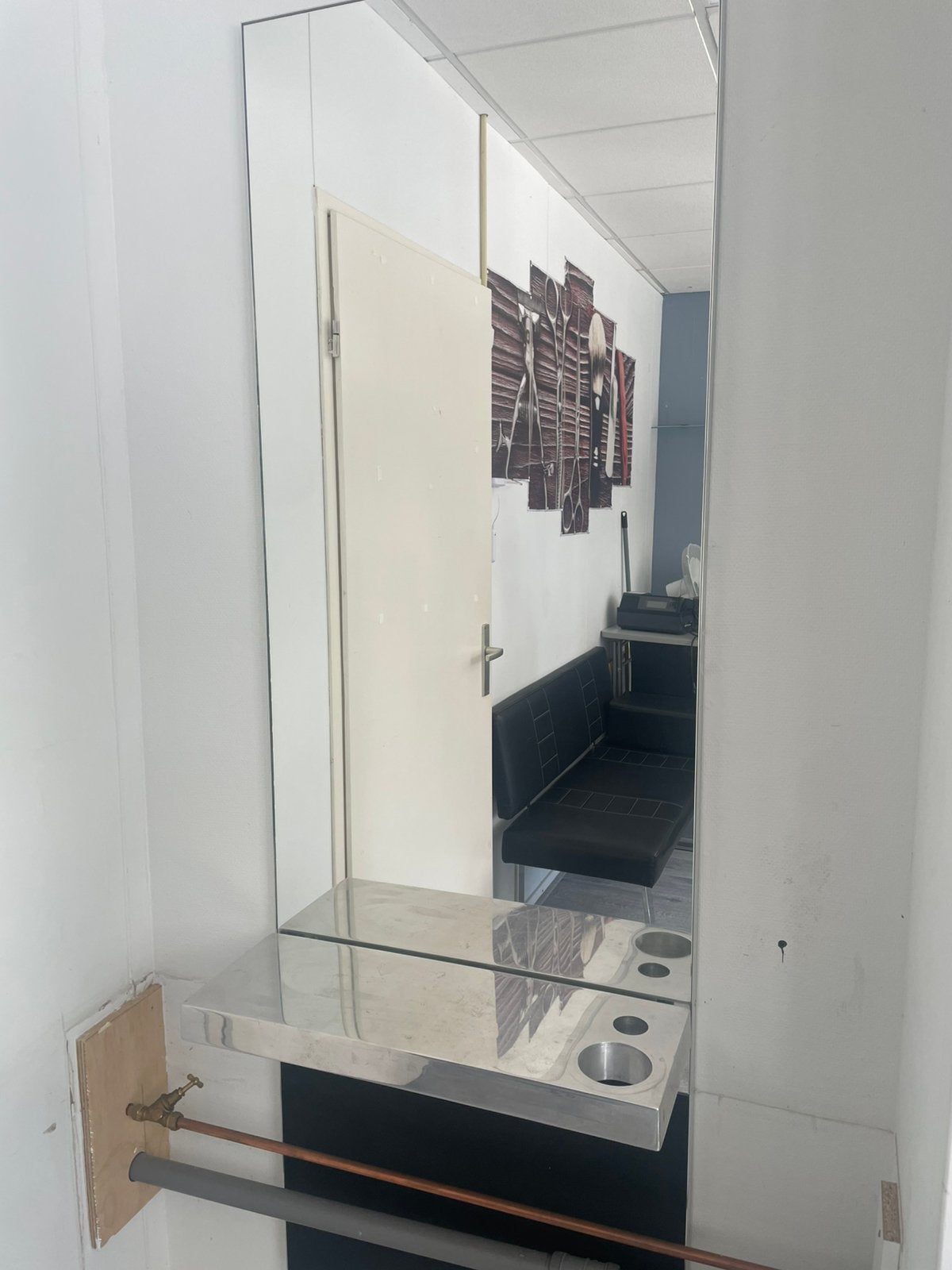 Kappers spiegel, Overige typen, Zo goed als nieuw, Minder dan 100 cm, 25 tot 50 cm