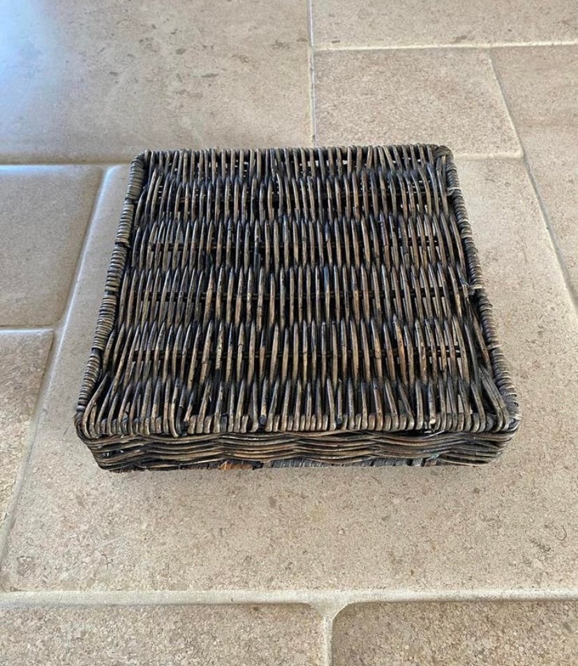 Rotan plantentrolley plantenonderzetter met 4 zwenkwieltjes, 25 tot 40 cm, Overige materialen, Vierkant, Binnen