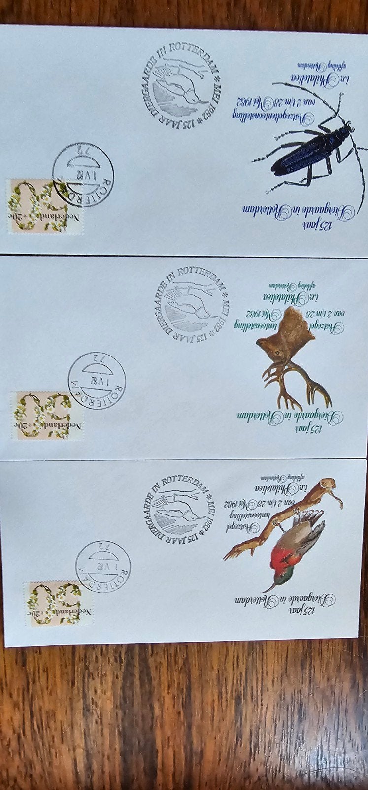 3 Enveloppen 125 Jaar Diergaarde Blijdorp Rotterdam 1982, Postzegels en Munten, Verzenden