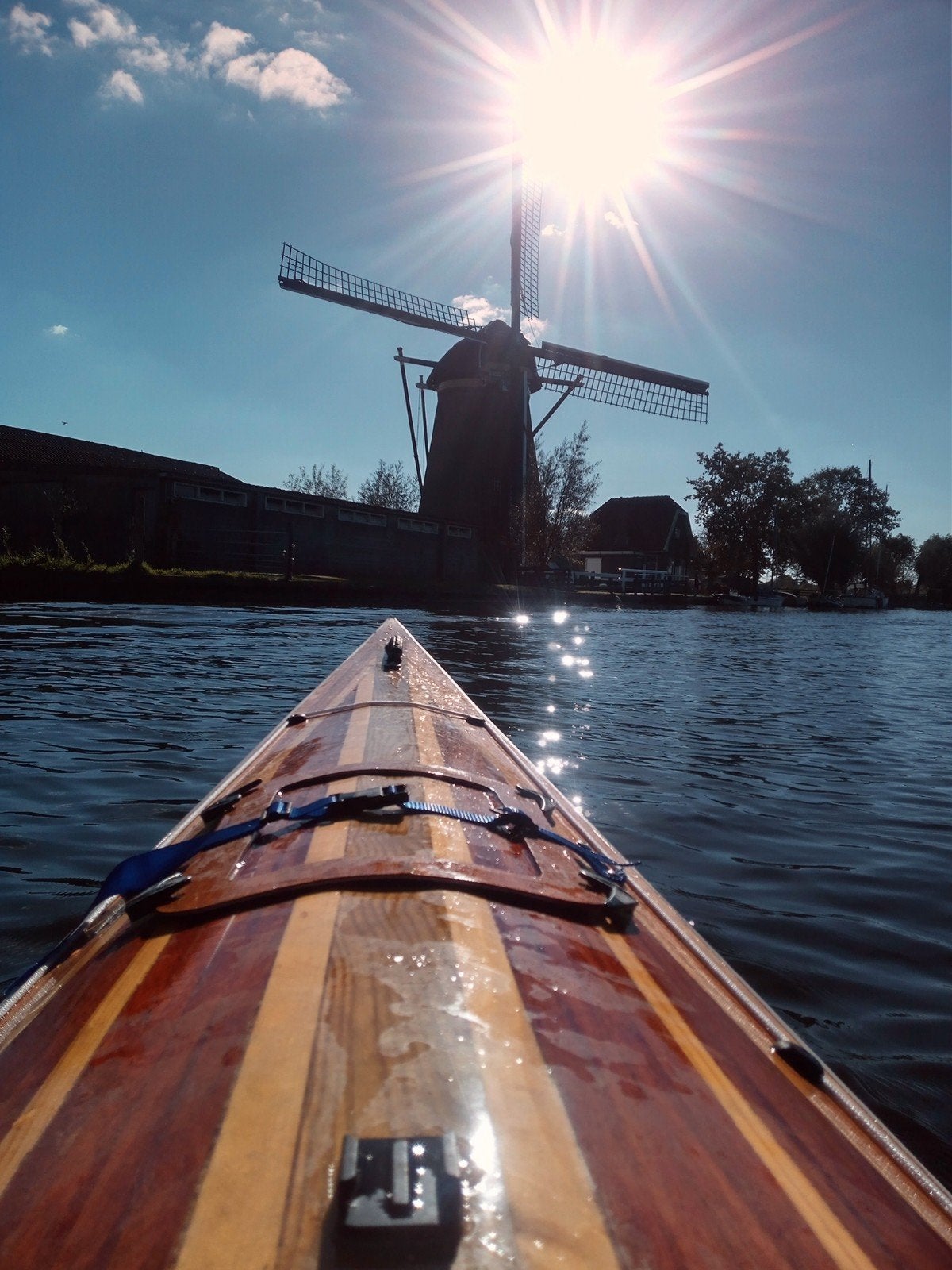 Unieke handgemaakte houten kayak met peddel, Watersport en Boten, Kano's, Ophalen, Gebruikt, Eén persoon, Met peddels