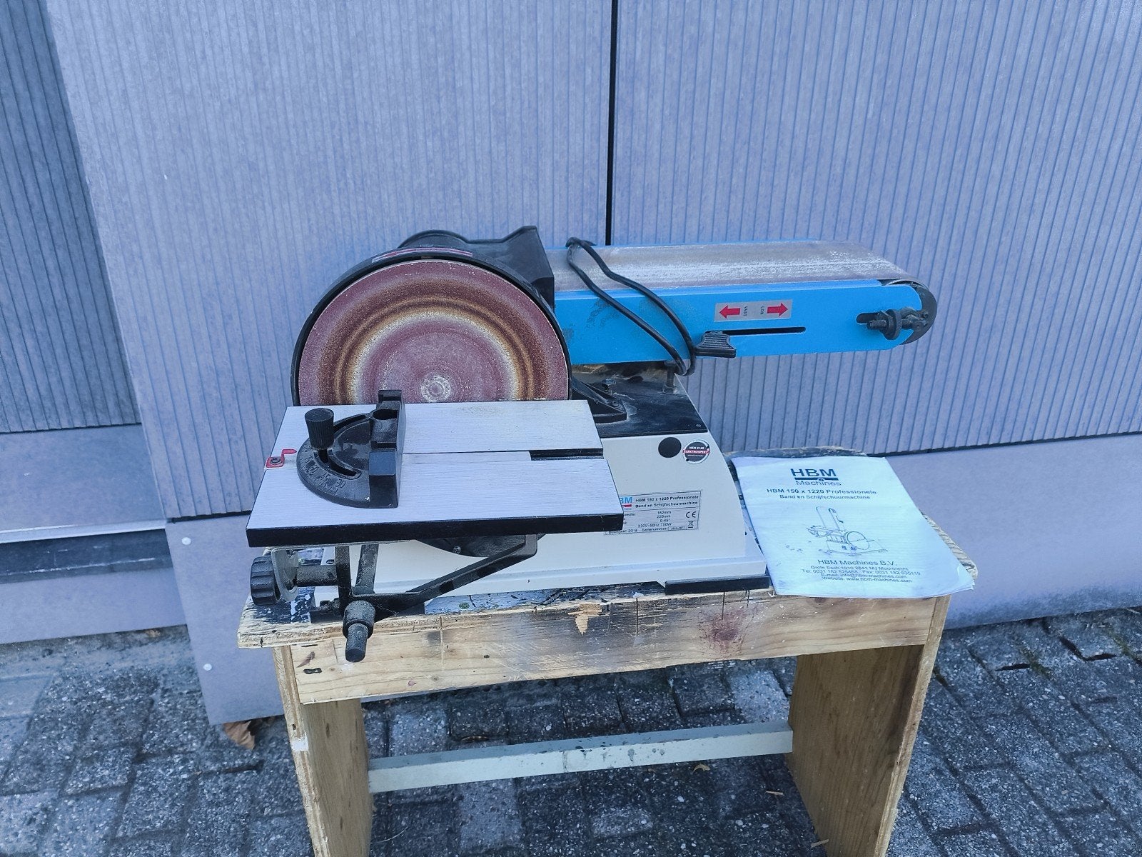 HBM 150 x 1220 Professionele Band- en Schijfschuurmachine, Ophalen