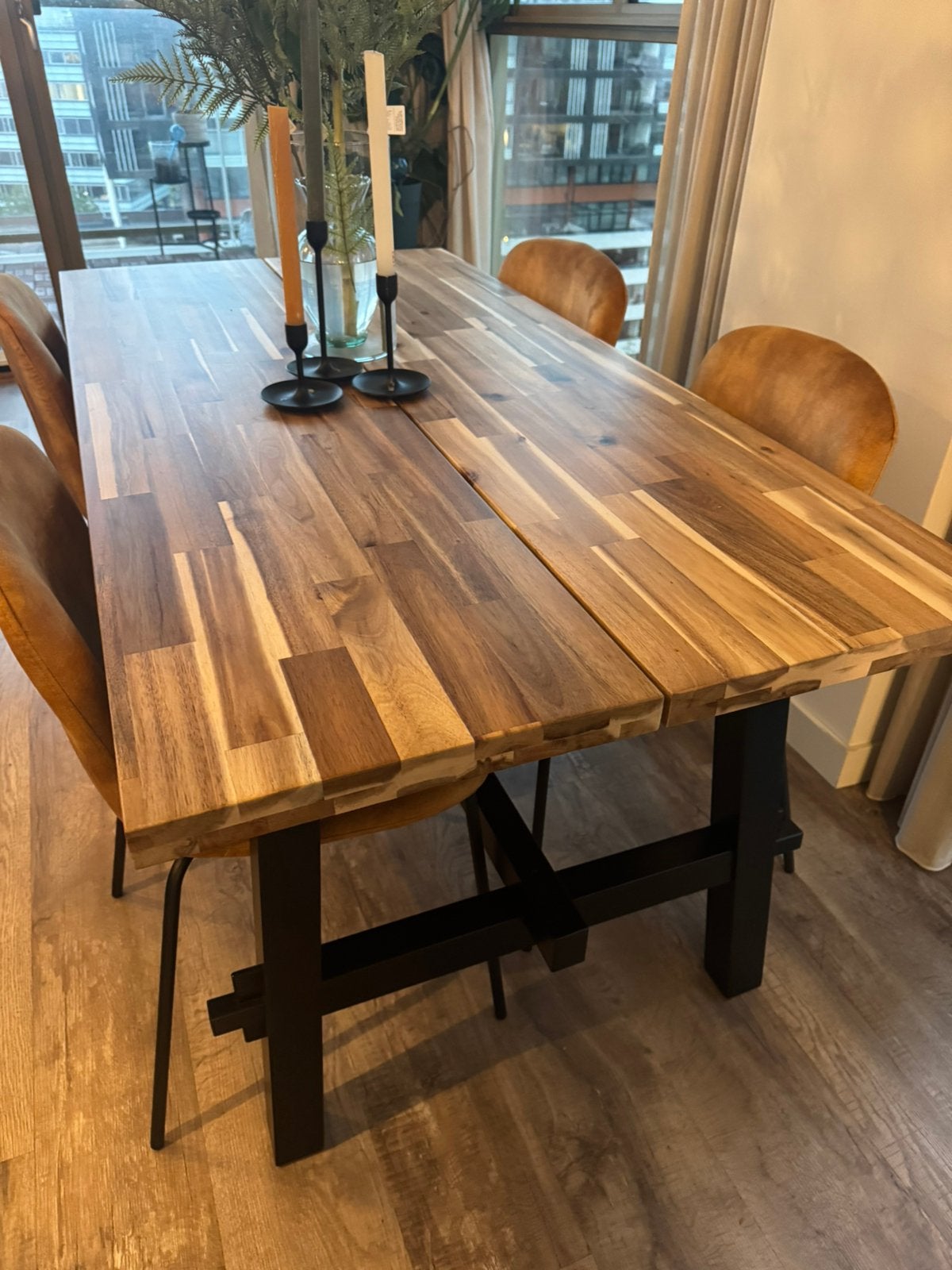 IKEA SKOGSTA Solid Acacia Dining Table 160x81cm, Ophalen, 50 tot 100 cm, Zo goed als nieuw, 150 tot 200 cm