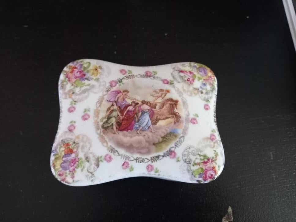 Vintage Frans Porseleinen ringen doosje, Antiek en Kunst, Ophalen of Verzenden