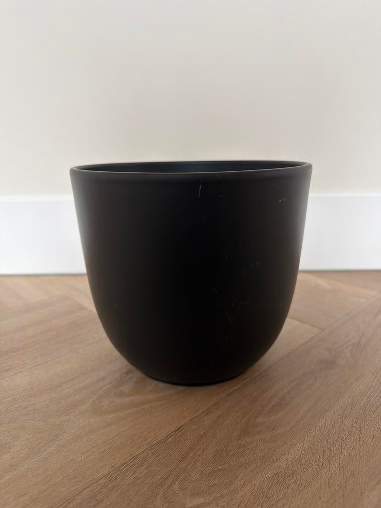 Antraciet bloempot - 18cm hoog, 20cm diameter, Overige materialen, Gebruikt, Rond, Binnen
