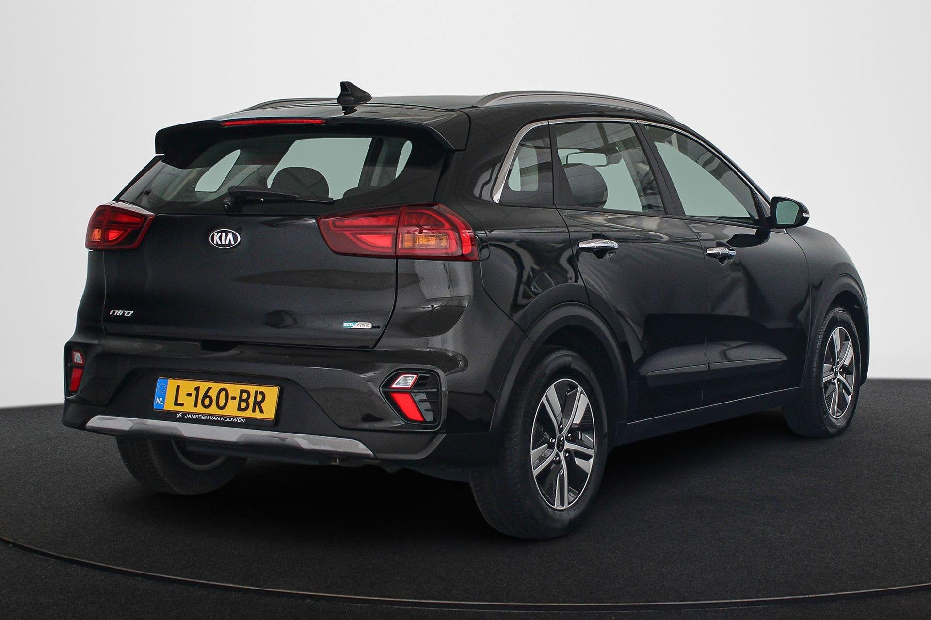 Kia Niro 1.6 GDi Hybrid DynamicLine Apple CarPlay Achteruitr, Auto's, Gebruikt, 2 kWh, Leder en Stof, Zwart