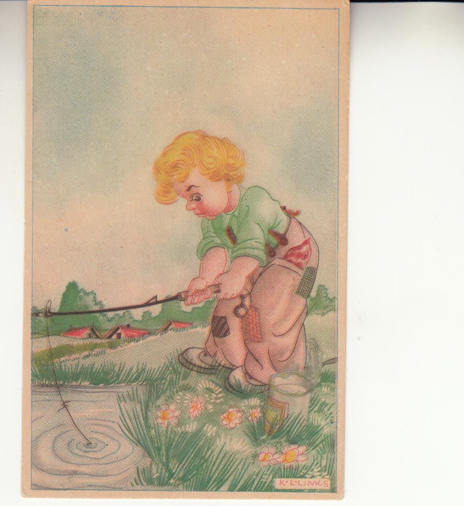 Karel Links                                      =0027=, Verzamelen, Ansichtkaarten | Themakaarten, Ophalen of Verzenden, 1940 tot 1960