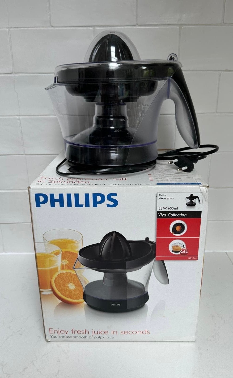 Philips elektrische citruspers / sinaasappelpers, Witgoed en Apparatuur, Ophalen of Verzenden, Gebruikt