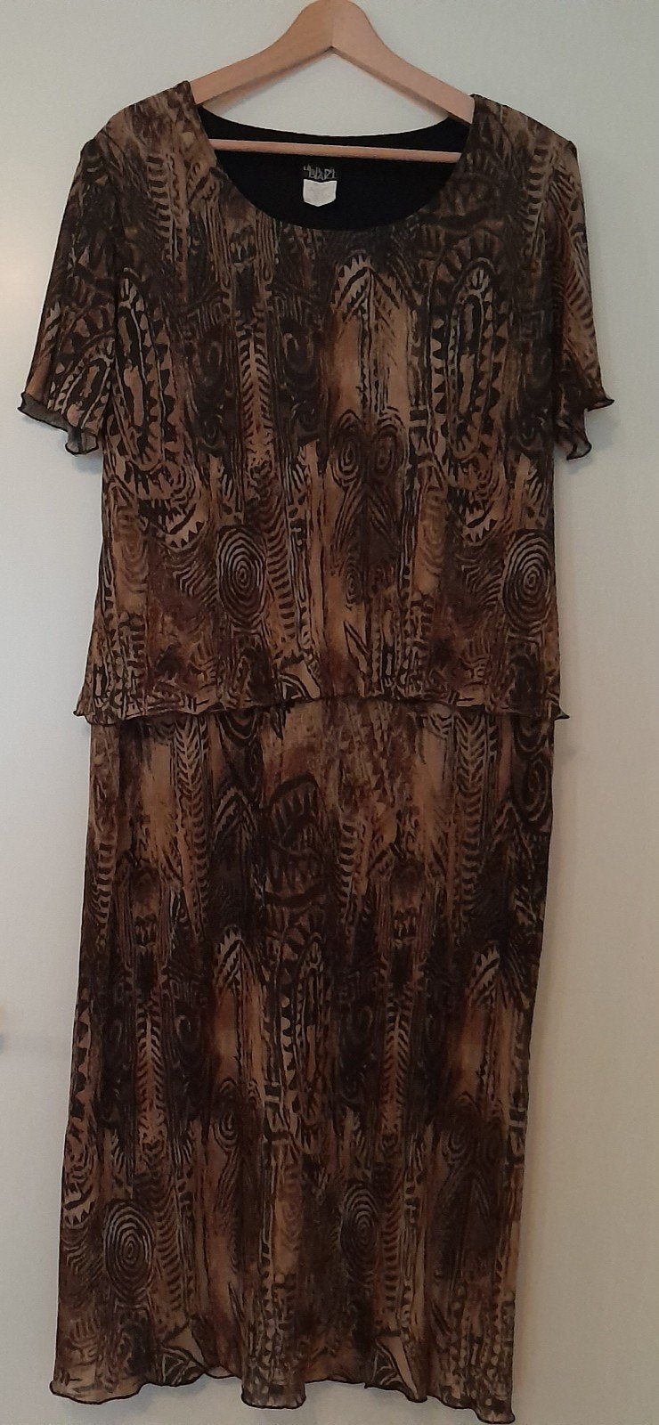 Nieuwe Helene Blake jurk met print, Kleding | Dames, Bruin, Maat 46/48 (XL) of groter, Ophalen of Verzenden, Onder de knie