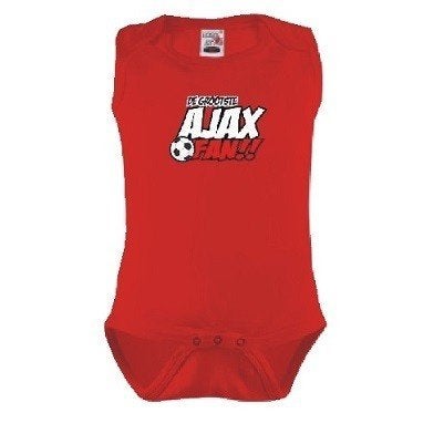 Baby romper tekst "De grootste Ajax fan ", Maat XS of kleiner, Ophalen of Verzenden, Nieuw, Shirt