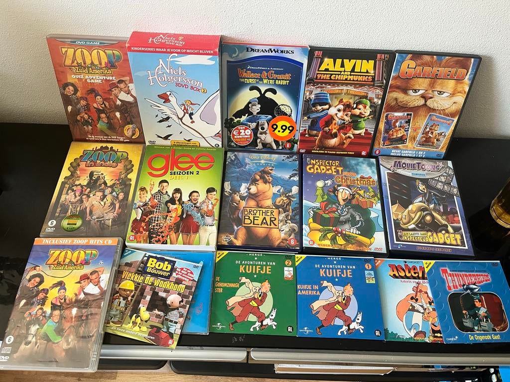 Grote collectie kinder DVD's - Zoop, Kuifje, Glee, Avontuur, Gebruikt, Alle leeftijden, Boxset