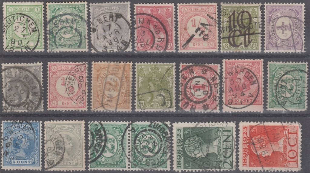 Nederland 20 zegels vnl. klassiek met leuk stempelmateriaal, Ophalen of Verzenden, T/m 1940, Gestempeld