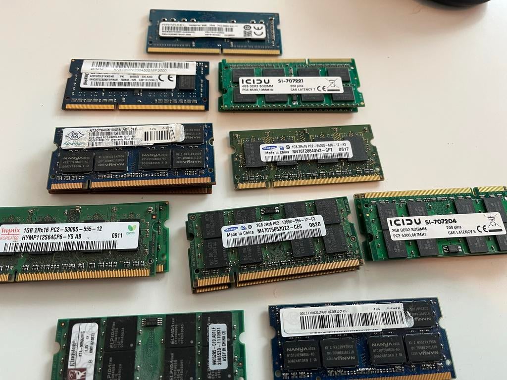 Diverse pc2 pc3 SO-DIMM sodimm Laptop Geheugen, Gebruikt, Verzenden, DDR2, Laptop