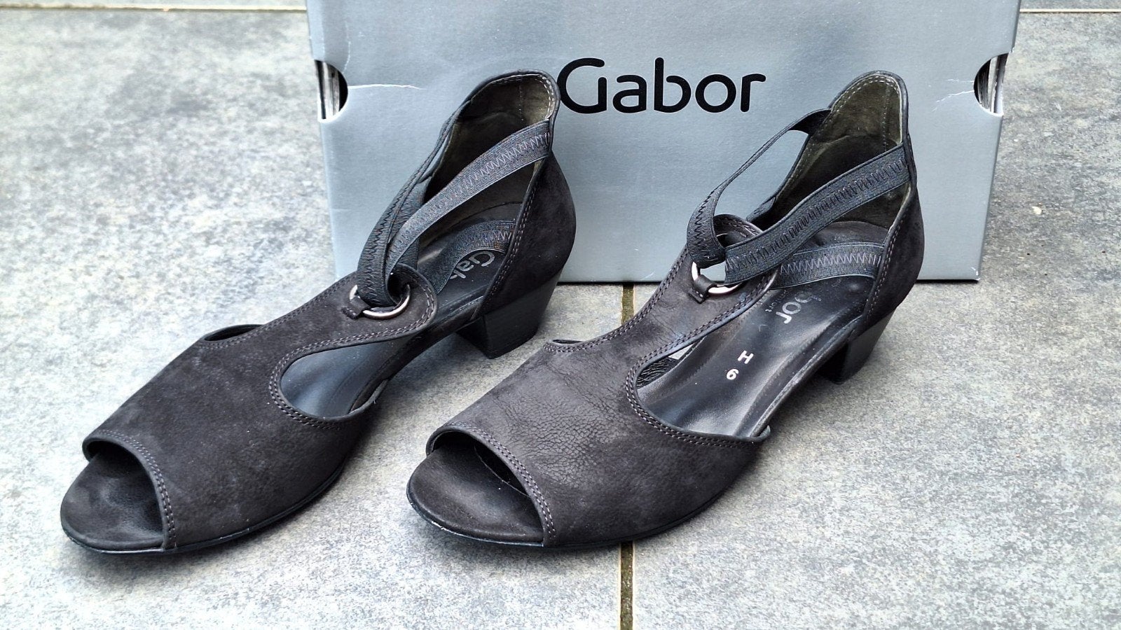 Gabor zwarte Sandalen maat 39 H, Zwart, Gabor, Zo goed als nieuw, Sandalen of Muiltjes