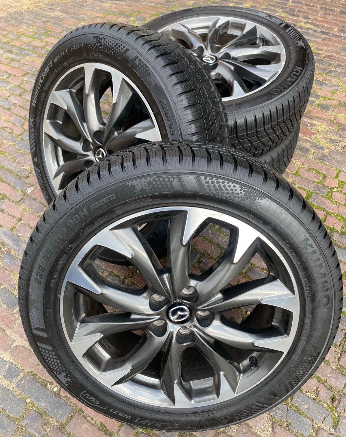 19” Mazda Cx5 velgen + ALS NIEUWE 225/55 R19 Winterbanden, 19 inch, Banden en Velgen, 225 mm, Winterbanden