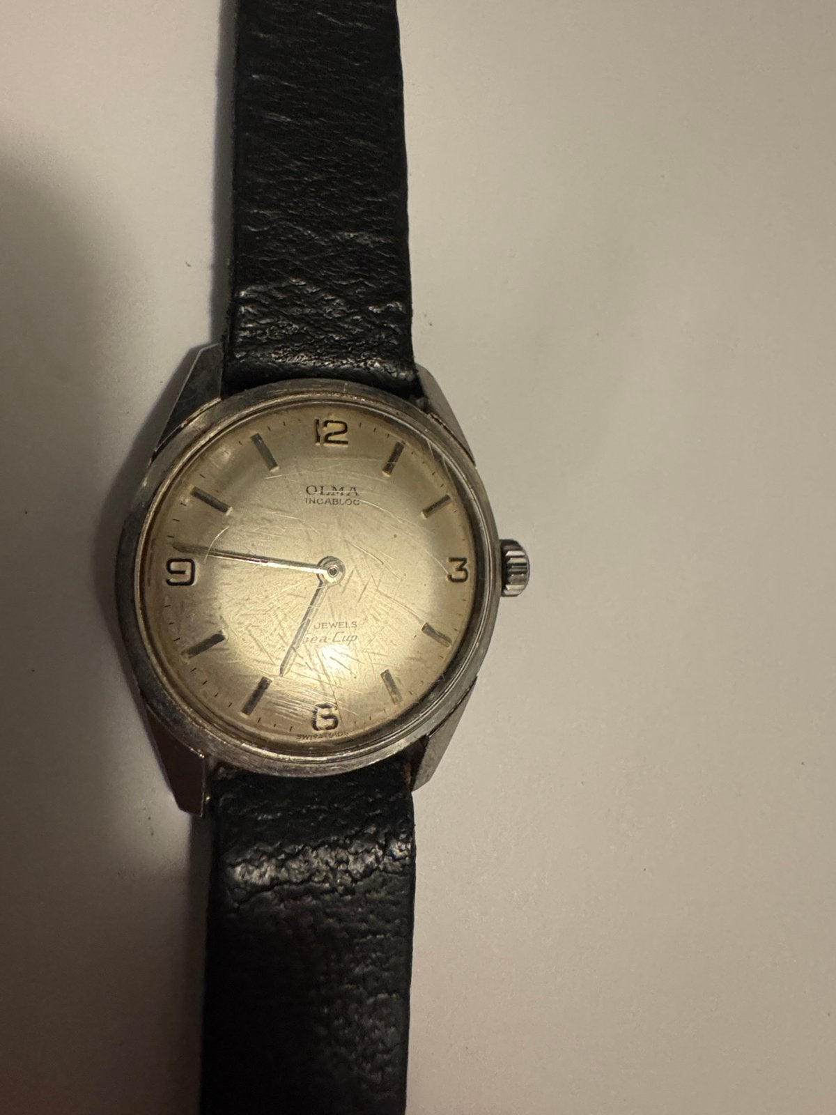 Vintage: OLMA Incabloc - 17 Jewels - Sea-Cup - werkt prima., Overige merken, Staal, Met bandje, Polshorloge