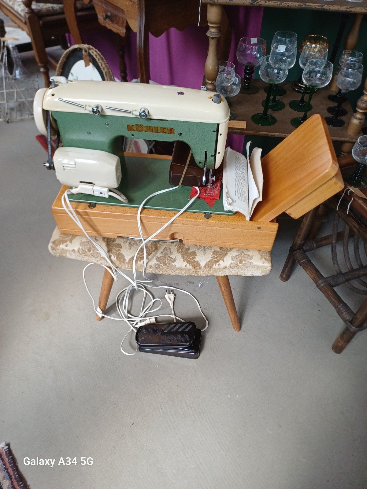 Vintage Köhler Naaimachine met Koffer - Werkend, Ophalen of Verzenden