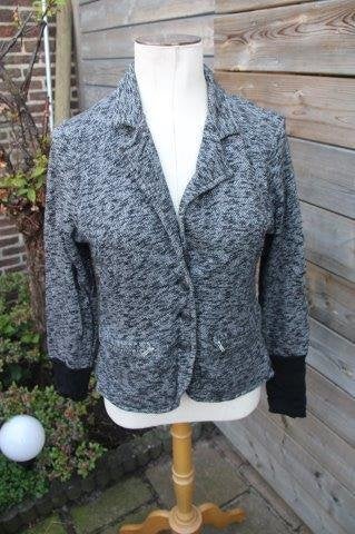 Jasje zwart/ beige Carola van Benthum mt L Vaste prijs AANB, Kleding | Dames, Carola van Benthum, Zwart, Maat 42/44 (L), Ophalen of Verzenden