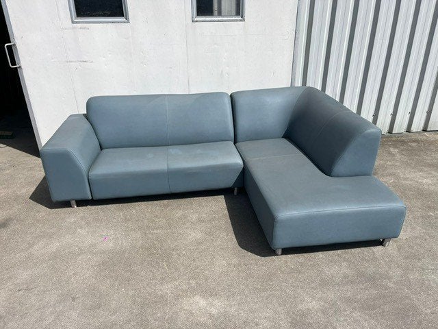 terras lounge bank set hoekbank 250x180 cm outdoor blauw, Ophalen, Gebruikt