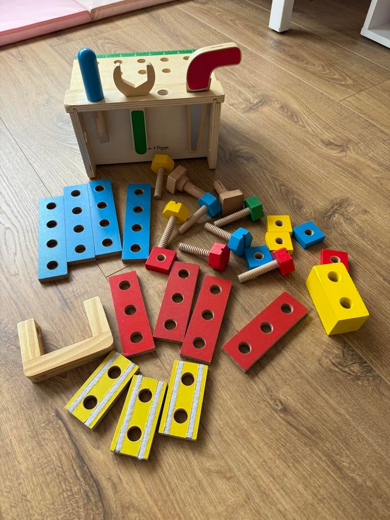 Melissa & Doug Houten Werkbank Bouwset - Compleet, Ophalen of Verzenden, Gebruikt, Overige typen
