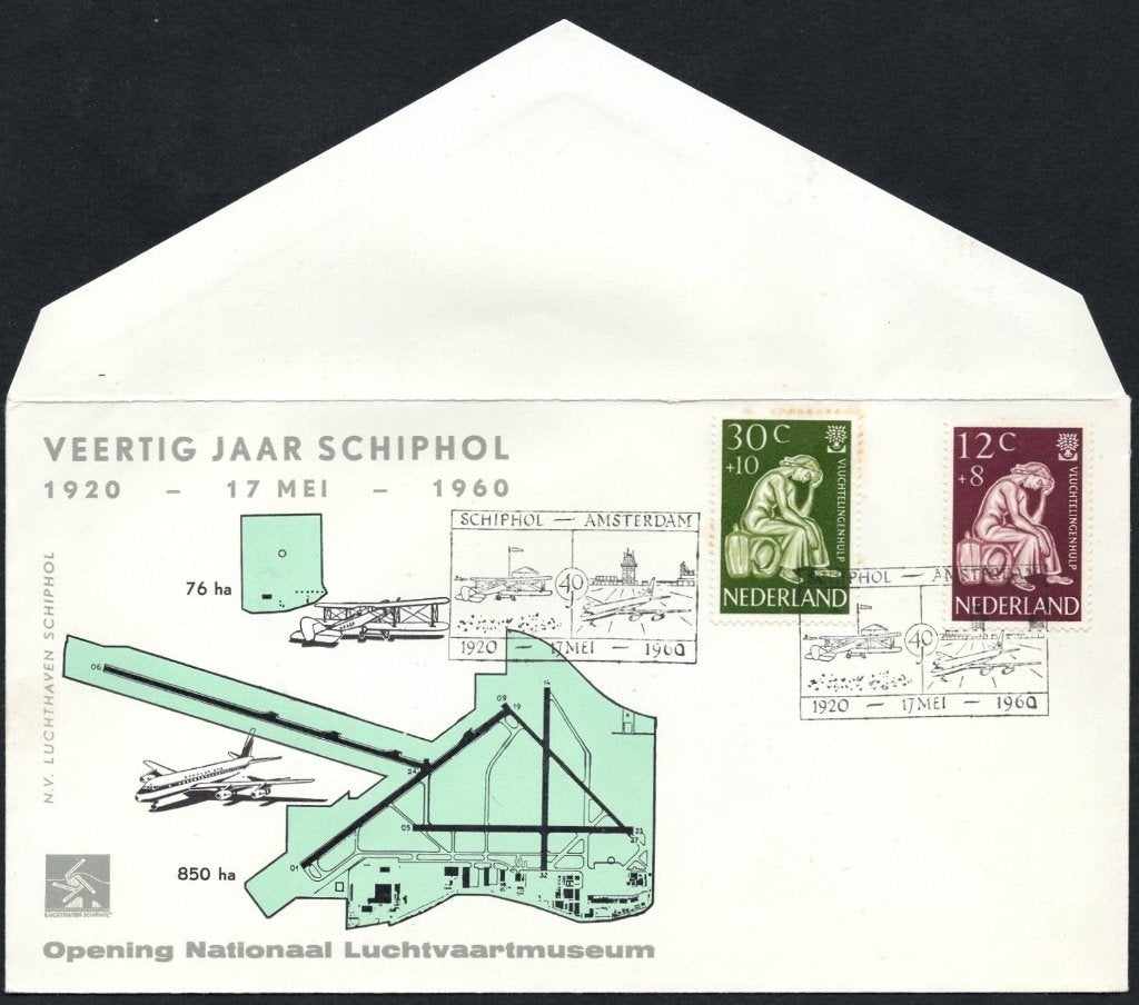 Veertig jaar Schiphol 1920-1960, Postzegels en Munten, Verzenden, Envelop