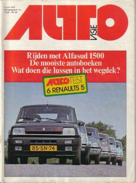 Autovisie 12 1978 : Renault 5 - Alfa Romeo Alfasud & Sprint, Ophalen of Verzenden, Gelezen, Algemeen