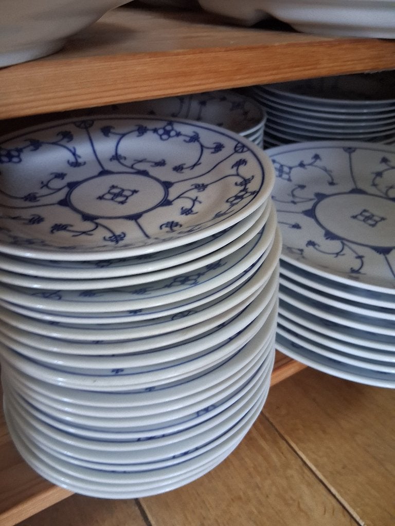 saks jager ddr ontbijtborden saksisch blauw, Ophalen of Verzenden, Gebruikt, Overige stijlen, Bord(en)