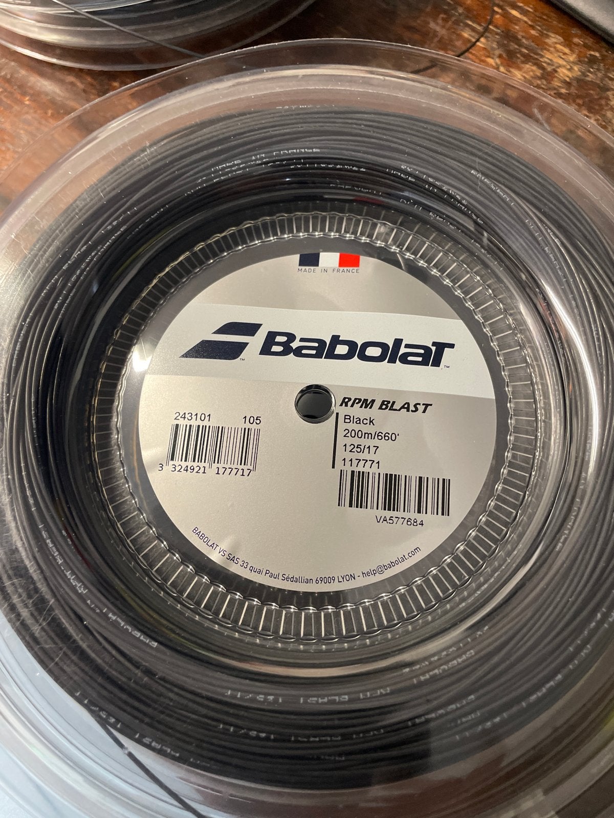Babolat RPM Blast Zwarte Tennis Snaar - 200m Rol, Ophalen of Verzenden, Nieuw, Grip of Snaar, Babolat