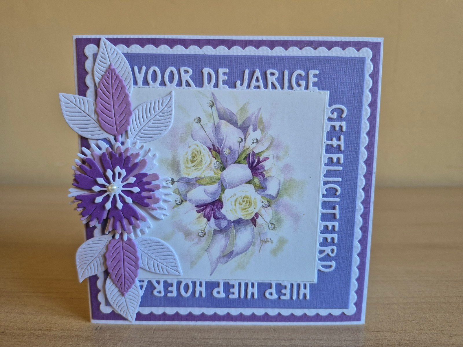 201a) zelfgemaakte kaart- voor de jarige, Hobby en Vrije tijd, Kaarten | Zelfgemaakt, Ophalen of Verzenden, Nieuw