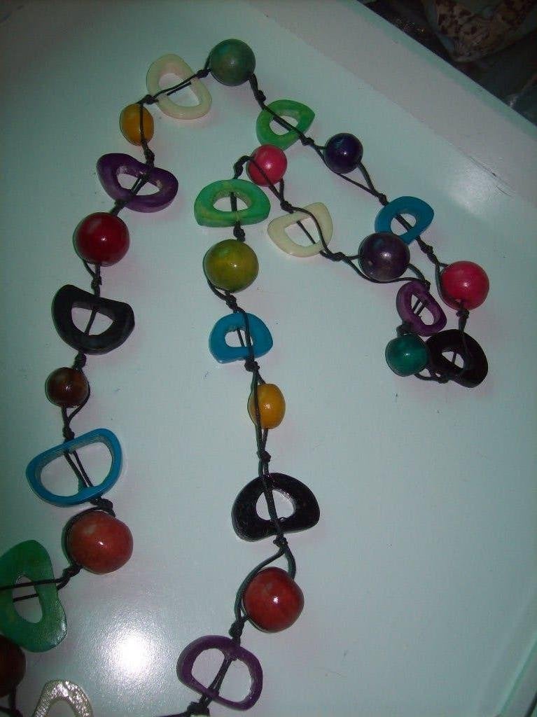 Ketting Zwart Koord Mooie Stenen Kralen lang model, Sieraden, Tassen en Uiterlijk, Kettingen, Overige kleuren, Verzenden, Nieuw