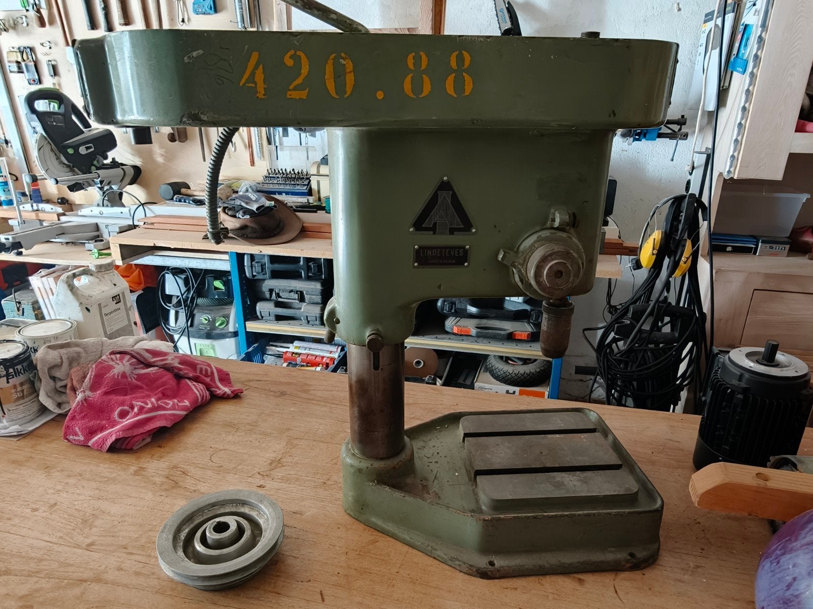 Hembrug kolomboormachine met nieuwe 230V motor, Doe-het-zelf en Verbouw, Gereedschap | Boormachines, Ophalen, Gebruikt, Minder dan 400 watt