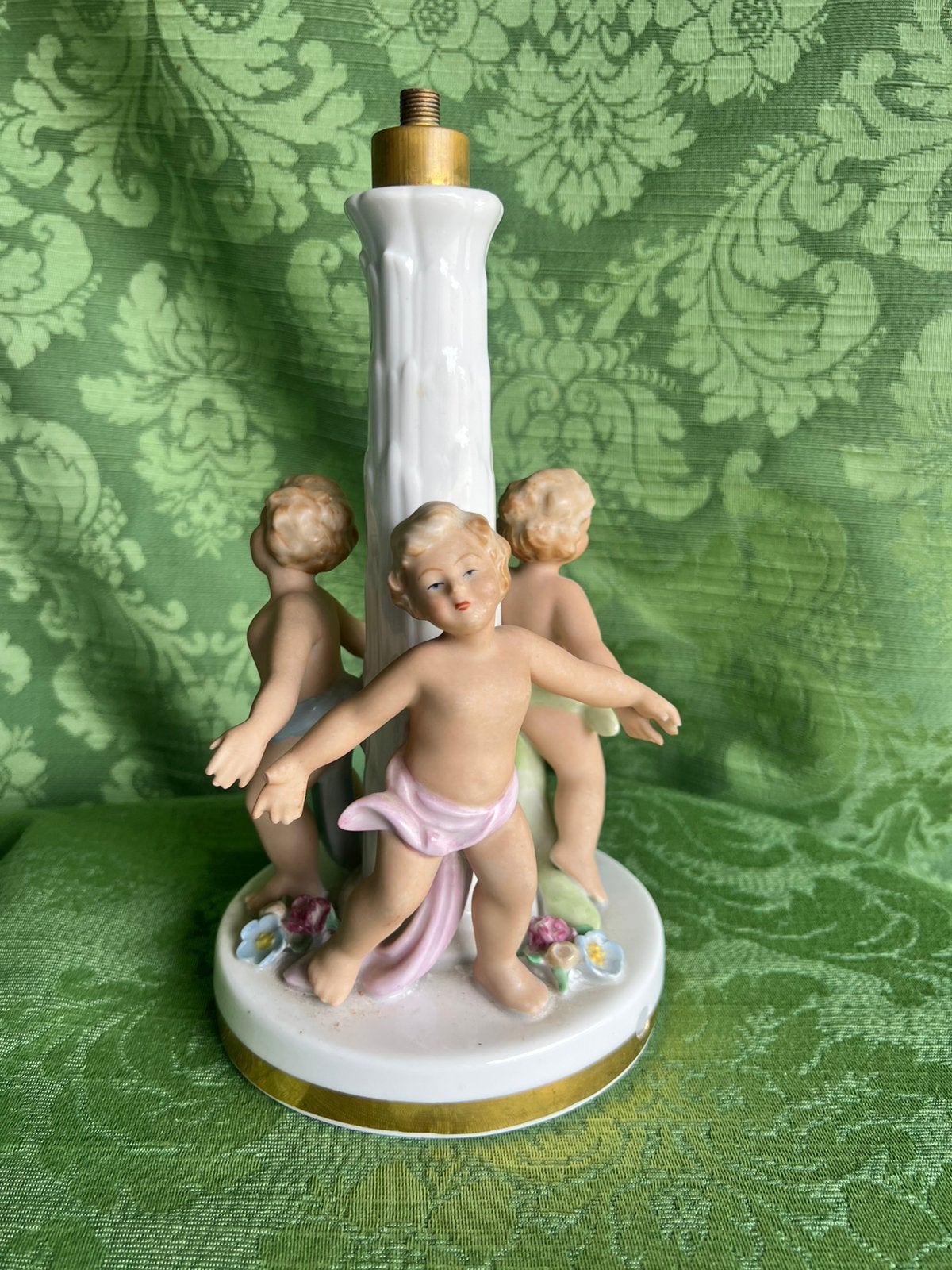 Vintage porseleinen lampvoet met engeltjes Bareuther Bavaria, Ophalen of Verzenden