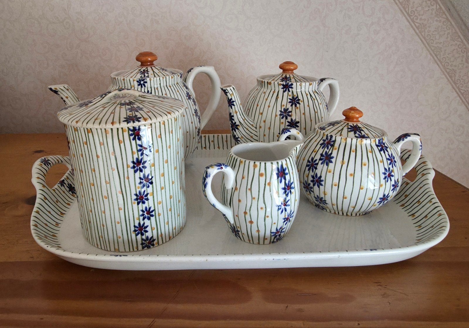 Onderdelen servies decor BUSSUM, Antiek en Kunst, Antiek | Servies compleet, Ophalen of Verzenden