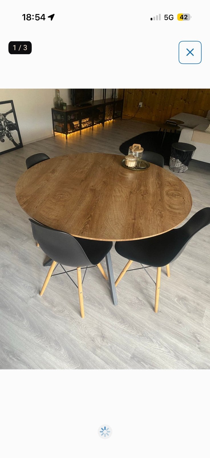 Ronde eettafel, Ophalen, Zo goed als nieuw, Rond, 100 tot 150 cm