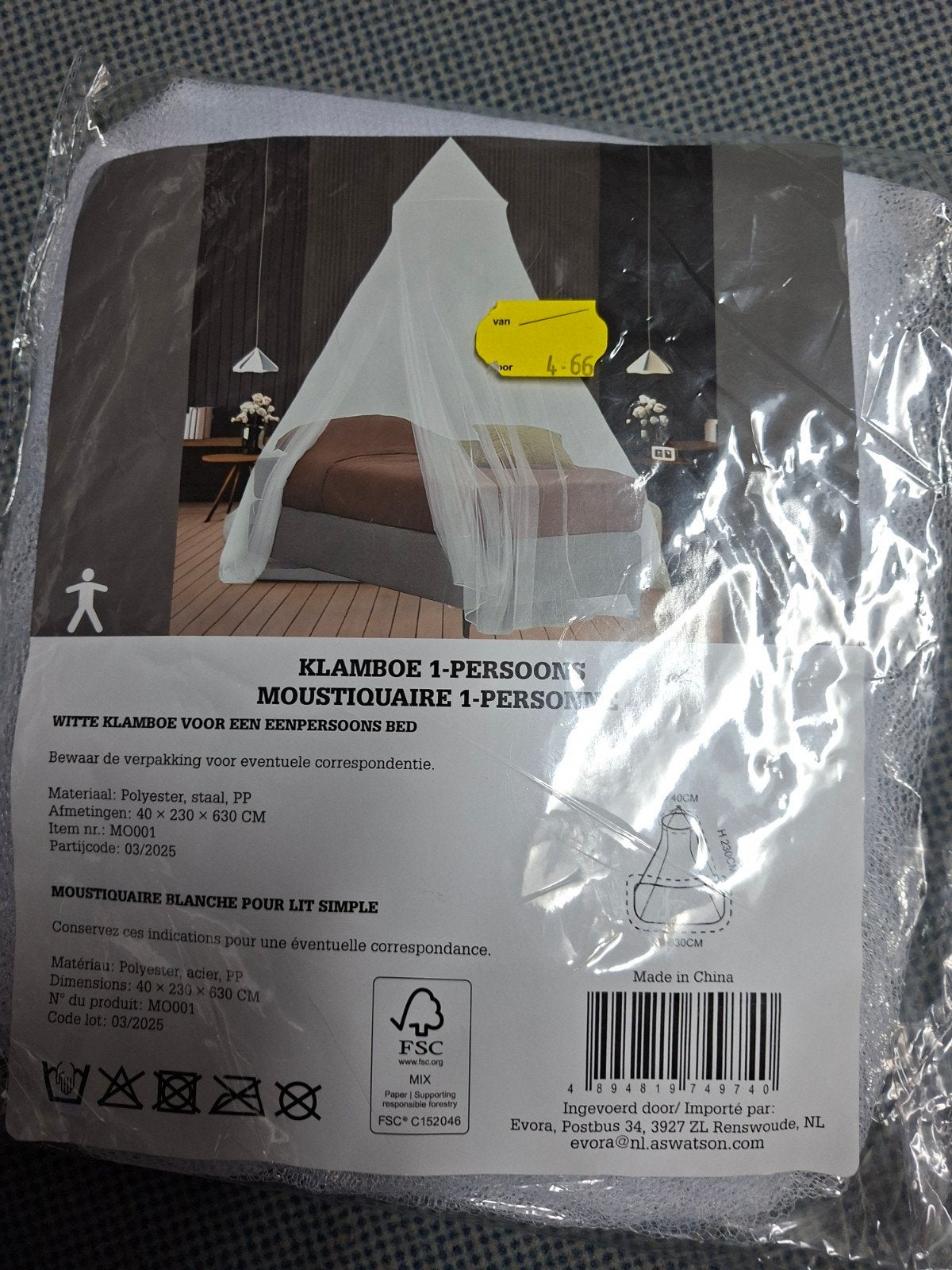 nieuwe witte 1-persoons klamboe, Caravans en Kamperen, Tenten, Ophalen of Verzenden, Nieuw
