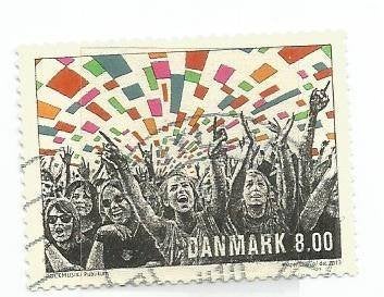 Denemarken Mi. 1744 - Feestende menigte, Postzegels en Munten, Ophalen of Verzenden, Denemarken, Gestempeld