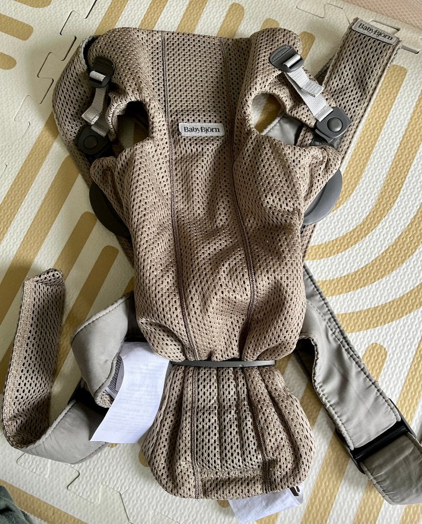 BabyBjörn Draagzak Mini Air Mesh - Beige / Taupe, Ophalen, Gebruikt, Buik, Baby Björn