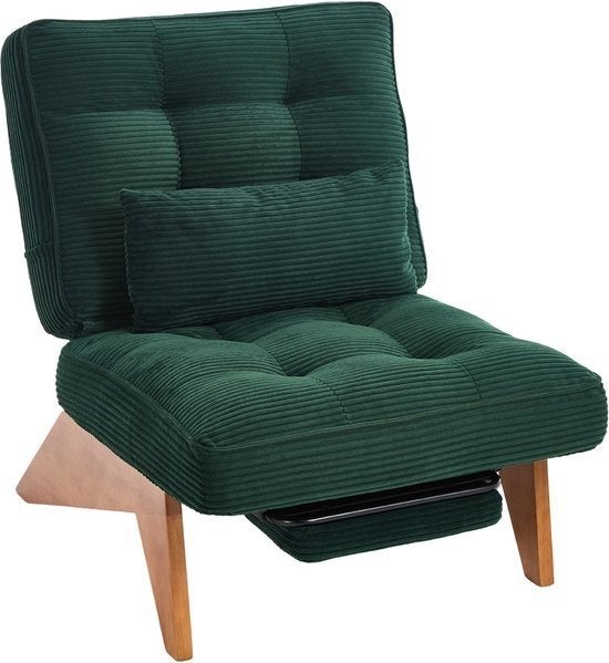 STILVORA Loungestoel groen/ribstof, Huis en Inrichting, Stoelen, Ophalen, Overige kleuren, Nieuw, Eén