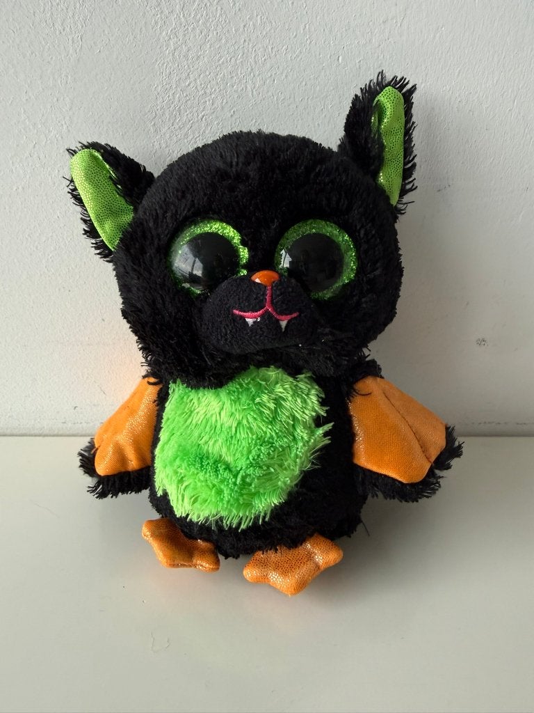 Knuffel vleermuis Beastie 15cm / Ty Beanie Boo's / Halloween, Gebruikt, Overige typen, Zwart, Ophalen of Verzenden