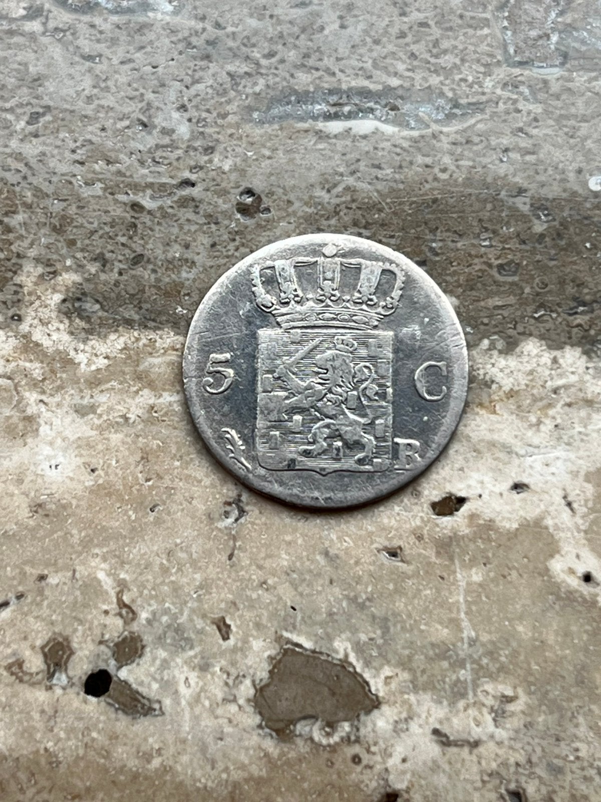 5 cent 1825 B Willem I, zilver zeldzaam, Zilver, Ophalen of Verzenden, Koning Willem I, Losse munt