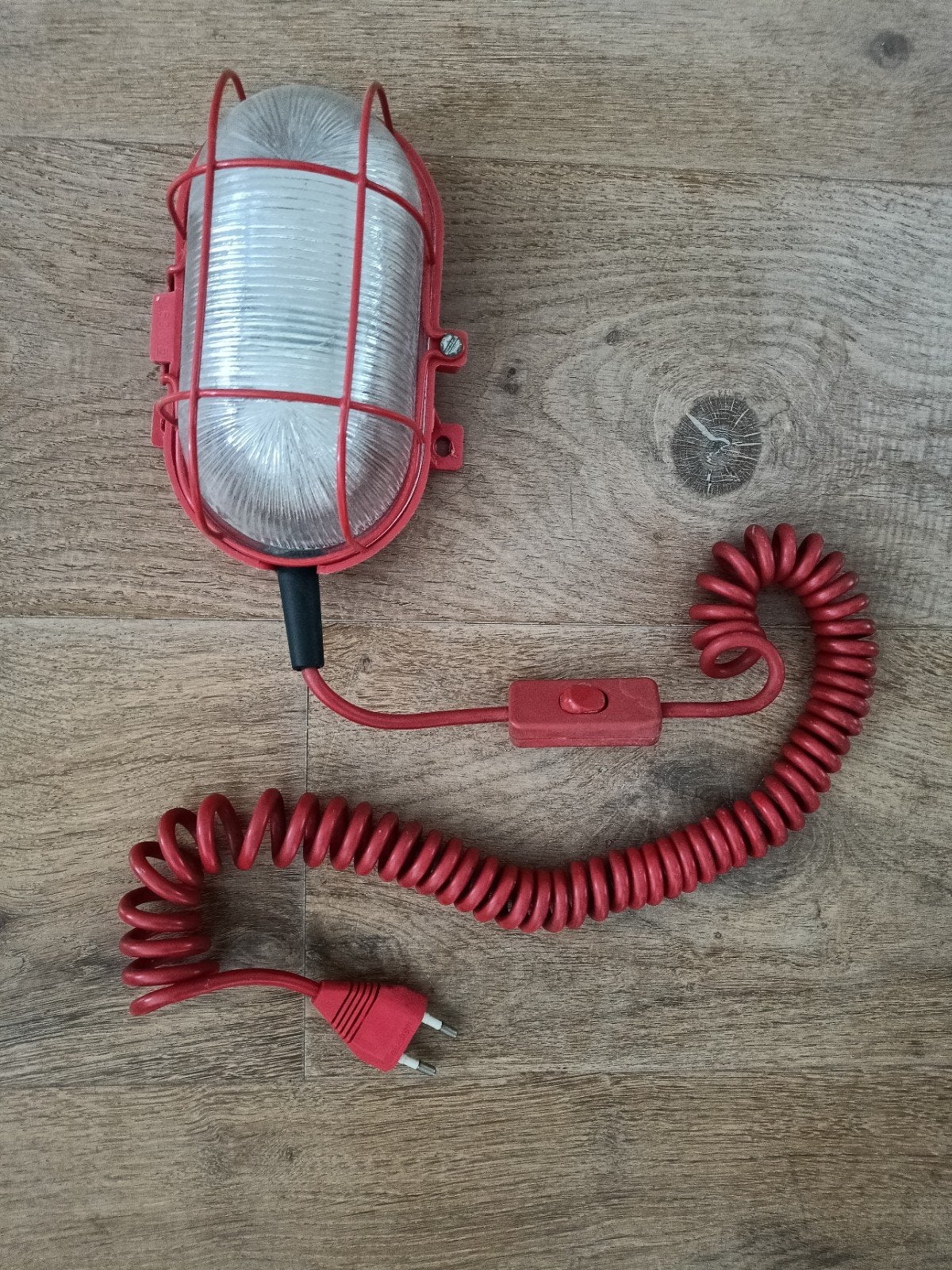 Vintage Rode Werkplaatslamp / Garage Lamp, Overige merken, Gebruikt, Industrieel, Rood